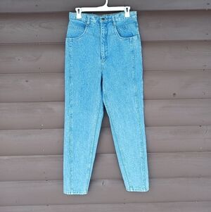 Vintage Blumarine Women Sz 12 Blue Denim High Waist Tapered Mom 80s Jeans